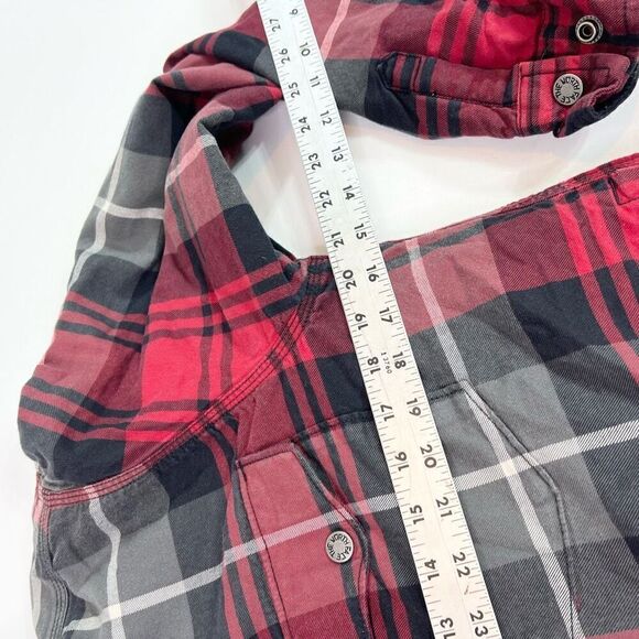 The North Face Jacket Mens Small Red & Blac Plaid Sherpa Campshire Flannel Shirt - Picture 7 of 8
